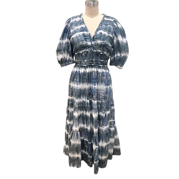 NWOT Sea New York Nadia Tie Dye Midi Dress Size Small 100% Cotton Blue - Picture 3 of 11